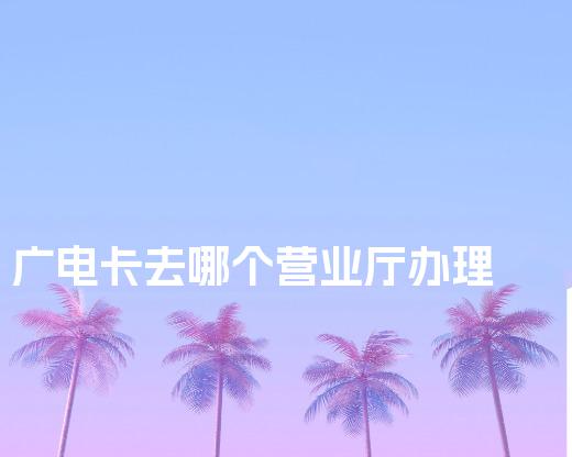 广电卡去哪个营业厅办理
