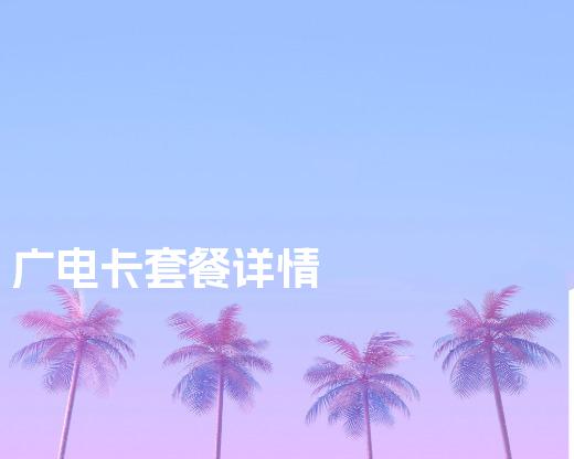 广电卡套餐详情