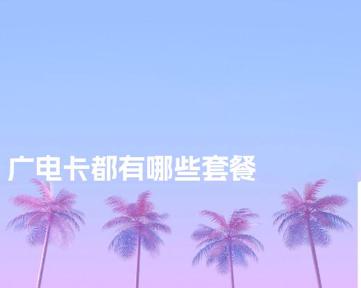广电卡都有哪些套餐
