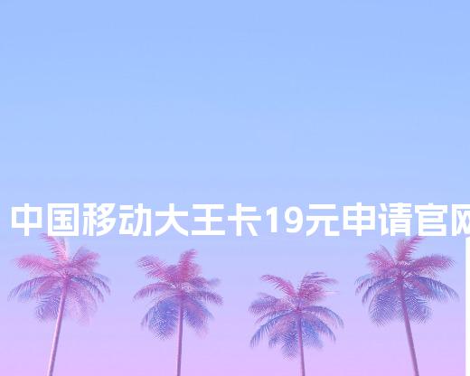 中国移动大王卡19元申请官网